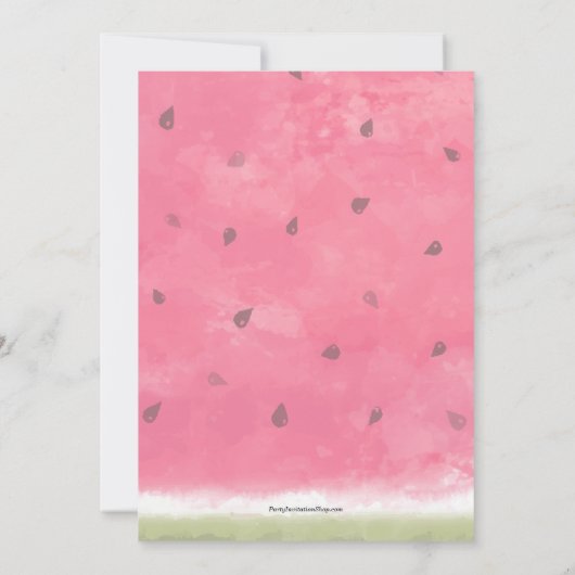 Waterverf Watermelon Summer BBQ Cookout Invites (Achterkant)