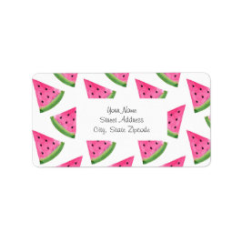 Waterverf Watermelon Wedge Patroon Etiket