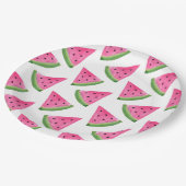Waterverf Watermelon Wedge Patroon Papieren Bordje (Gekanteld)
