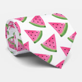 Waterverf Watermelon Wedge Patroon Stropdas (Opgerold)