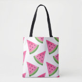 Waterverf Watermelon Wedge Patroon Tote Bag (Voorkant)