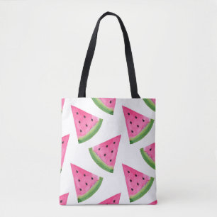 Waterverf Watermelon Wedge Patroon Tote Bag