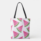 Waterverf Watermelon Wedge Patroon Tote Bag (Achterkant)