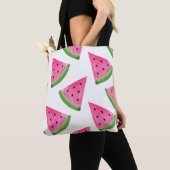 Waterverf Watermelon Wedge Patroon Tote Bag (Dichtbij)