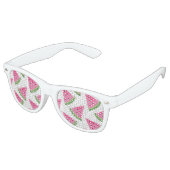 Waterverf Watermelon Wedges Retro Zonnebril (Gekanteld)