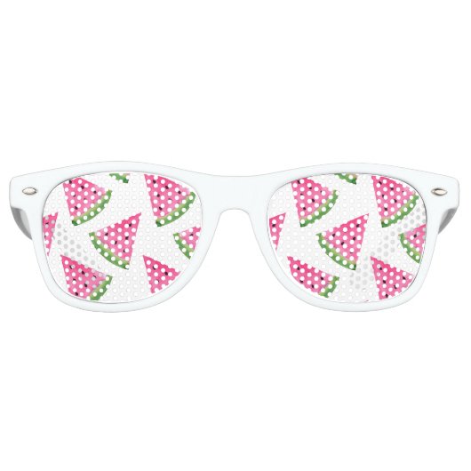 Waterverf Watermelon Wedges Retro Zonnebril (Voorkant)