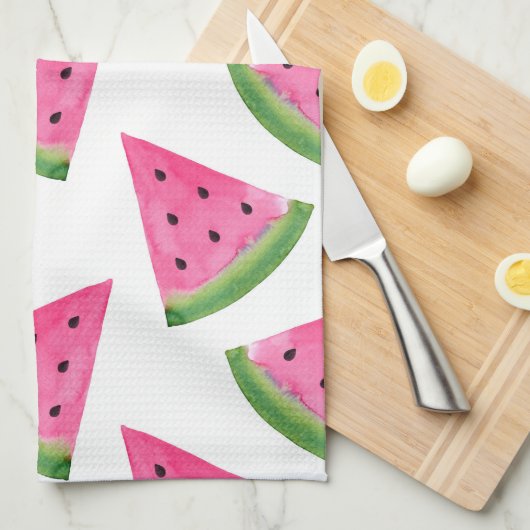 Waterverf Watermelon Wedges Theedoek (Quarter Fold)