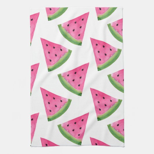 Waterverf Watermelon Wedges Theedoek (Verticaal)