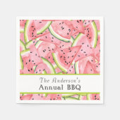 Waterverf Watermelonpatroon met aangepaste tekst Servetten (Voorkant)