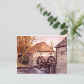 Waterverf watermolen Schilderen door Farida Greenf Briefkaart (Staand voorkant)