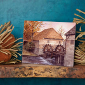 Waterverf watermolen Schilderen door Farida Greenf Fotoplaat (Zijkant)