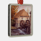 Waterverf watermolen Schilderen door Farida Greenf Metalen Ornament (Rechts)