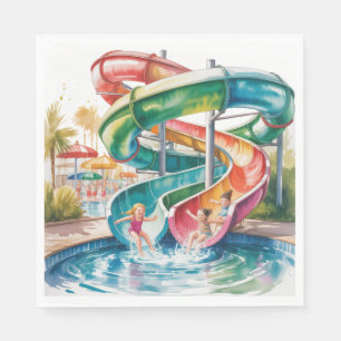 Waterverf Waterval Kinderverjaardagsfeestje Servet
