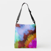 Waterverf waterval, natuur 2 crossbody tas (Achterkant)