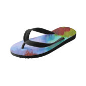 Waterverf waterval, natuur 2 kinder teenslippers (Schuin)