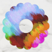 Waterverf waterval, natuur 2 wijnglaslabel (Voorkant)