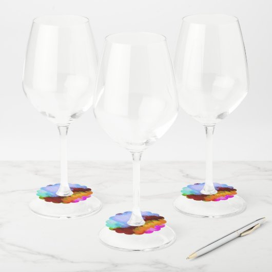 Waterverf waterval, natuur 2 wijnglaslabel (Set)