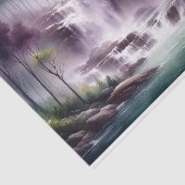 Waterverf waterval Paarse en groene decoupage Tissuepapier (Detail)