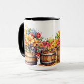 WATERVERF WATERVATEN SINAASAPPEL GELE BLOEMEN MOK (Voorkant links)