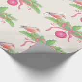 Waterverf Waterverf Kerstmis Bouquet Cadeaupapier (Hoek)