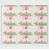 Waterverf Waterverf Kerstmis Bouquet Cadeaupapier (Vlak)