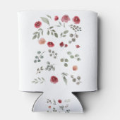 Waterverf Waterverf Rozen Groene bladeren Bladeren Blikjeskoeler (Achterkant)