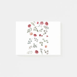 Waterverf Waterverf Rozen Groene bladeren Bladeren Post-it® Notes
