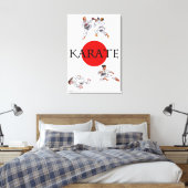 waterverf waterverf wereld karate vechtkunst canvas afdruk (Insitu (Slaapkamer))