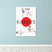 waterverf waterverf wereld karate vechtkunst canvas afdruk (Insitu (Houten vloer))