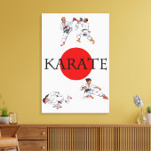 waterverf waterverf wereld karate vechtkunst canvas afdruk (Insitu (Woonkamer))