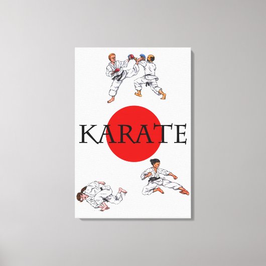 waterverf waterverf wereld karate vechtkunst canvas afdruk (Voorkant)