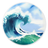 Waterverf Wave Keramische Knop (Voorkant)