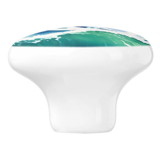 Waterverf Wave Keramische Knop (Zijkant)