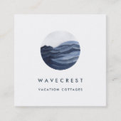 Waterverf Wave Logo Vierkante Visitekaartje (Voorkant)