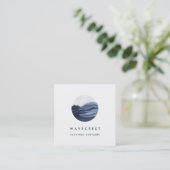 Waterverf Wave Logo Vierkante Visitekaartje (Staand voorkant)