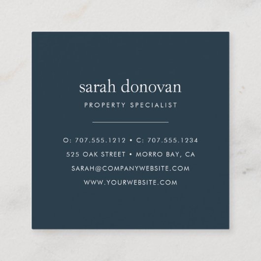 Waterverf Wave Logo Vierkante Visitekaartje (Achterkant)