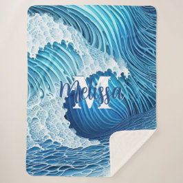 Waterverf Wave Sherpa Deken