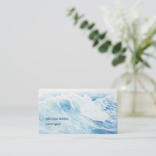 Waterverf Wave Visitekaartje (Staand voorkant)