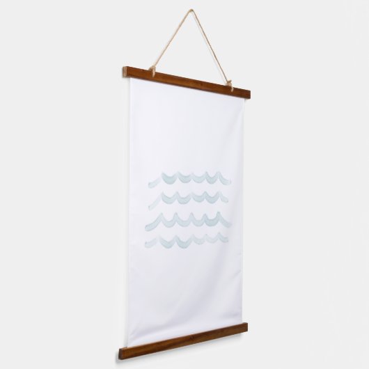 Waterverf Waves Beach Nursery Decor Hangend Wandkleed (Gebogen)
