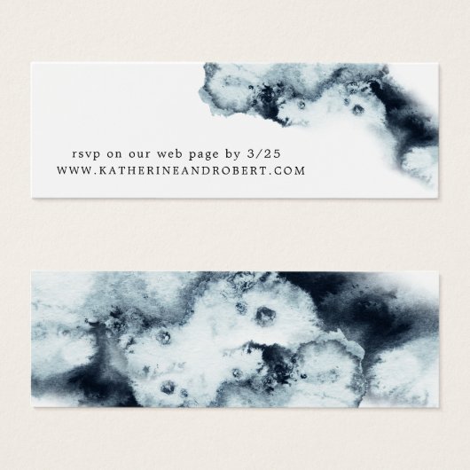 Waterverf Waves Bruiloft Website Kaart (Voorkant /achterkant)