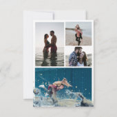 Waterverf Waves Collage Foto Sla de datum op Kaart (Achterkant)