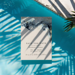 Waterverf Waves Collage Foto Sla de datum op Kaart