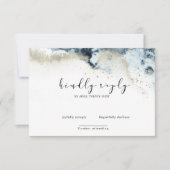 Waterverf Waves Elegant RSVP-kaart RSVP Kaartje (Voorkant)