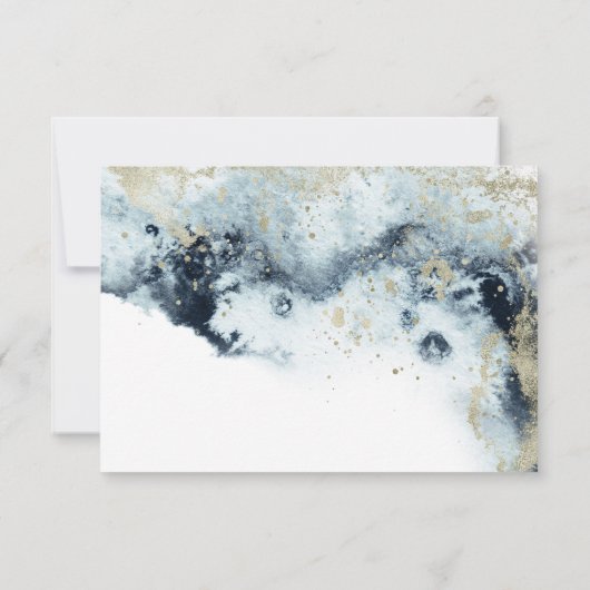 Waterverf Waves Elegant RSVP-kaart RSVP Kaartje (Achterkant)