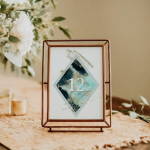 Waterverf Waves Elegant Wedding Table Kaart