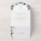 Waterverf Waves en Sand All In One Invitation Uitnodiging (Buitenkant)