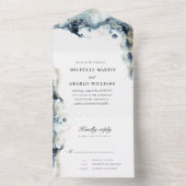 Waterverf Waves en Sand All In One Invitation Uitnodiging (Binnen)