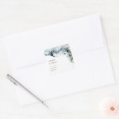 Waterverf Waves en Zand Business Vierkante Sticker (Envelop)