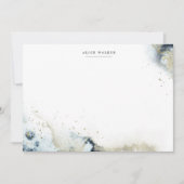Waterverf Waves en Zand Stationery Note Kaart Notitiekaartje (Voorkant)