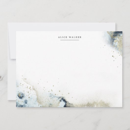 Waterverf Waves en Zand Stationery Note Kaart Notitiekaartje (Voorkant)